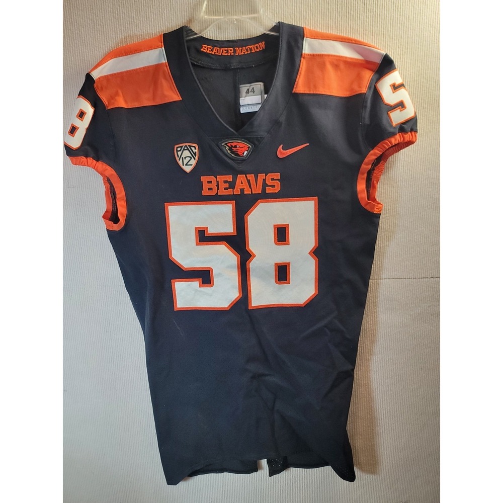 Oregon State Beavers Played Jersery # 58 Large lenght +4 black Vintage Pac 12